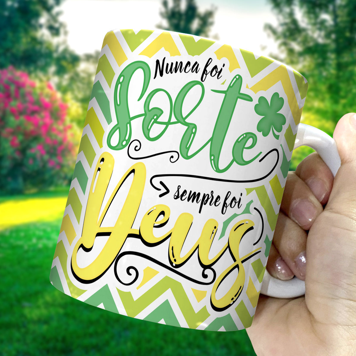 Mug Nunca foi Sorte Sempre foi Deus