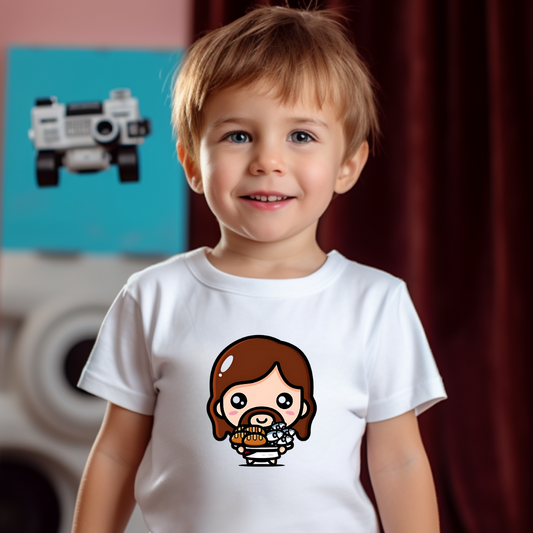 T-Shirt Mini Jesus - Pão e Peixe