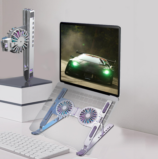 CyberCoolFold - Laptop Stand With Cooling Fan and Color Light Effects