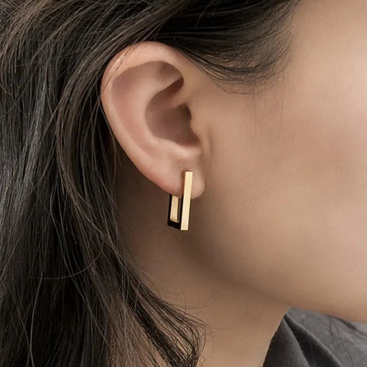 Rectangular Hoop Earrings