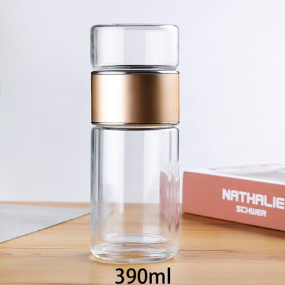 TeaVerve Infusion Elixir - Double Layer Borosilicate Glass Tea Bottle (390 mL)