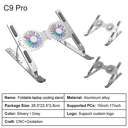 CyberCoolFold - Laptop Stand With Cooling Fan and Color Light Effects