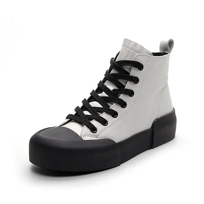 High Top Sneakers Genuine Leather - Esther