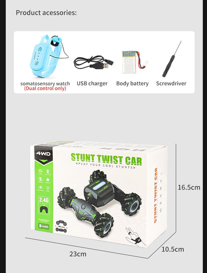 Twist & Drift RC Stunt Car - Gesture Sensing Remote Control Toy for Kids and Adults