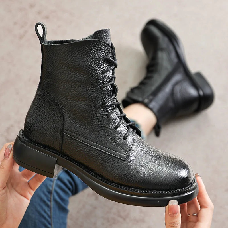 Ankle Boots Genuine Leather - Bia