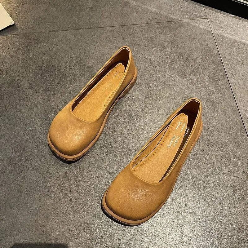 Round Toe Slip-On Shoes - The Oran Store