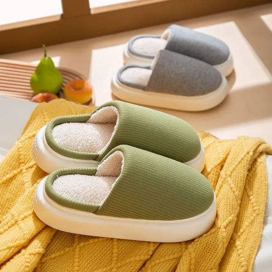 Winter Warm Thick Sole Cotton Slippers
