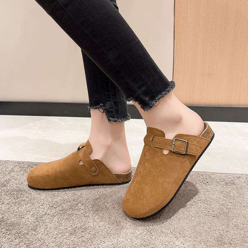 Closed Toe Slippers Suede