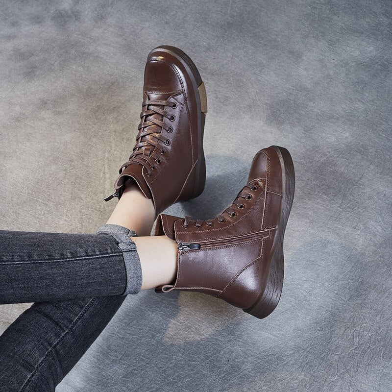 TheCity Vintage Ankle Boots - Genuine Leather Handmade