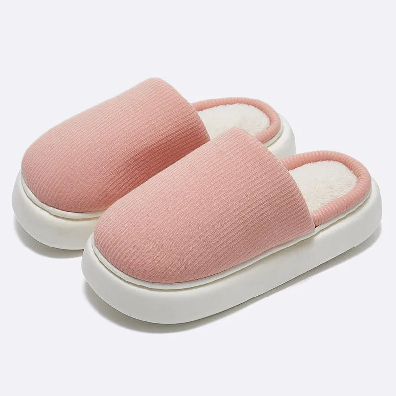 Winter Warm Thick Sole Cotton Slippers