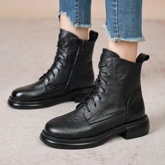 Ankle Boots Genuine Leather - Bia