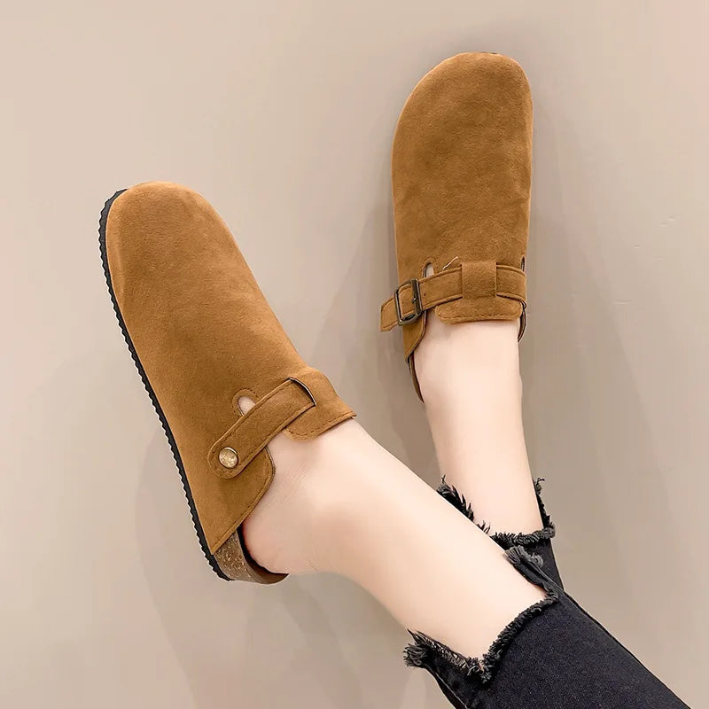 Closed Toe Slippers Suede