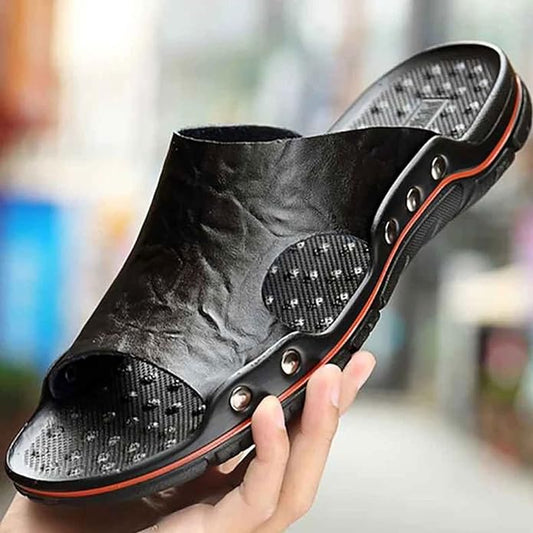 Men's Leather Slippers: Premium Slip-On Shoes for Winter