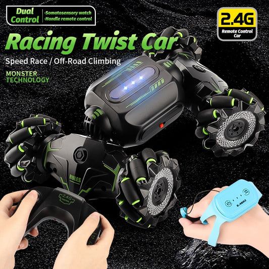 Twist & Drift RC Stunt Car - Gesture Sensing Remote Control Toy for Kids and Adults